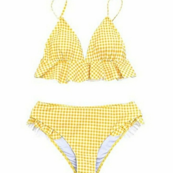 Yellow and White Gingham Bikini - Picture 7 of 16